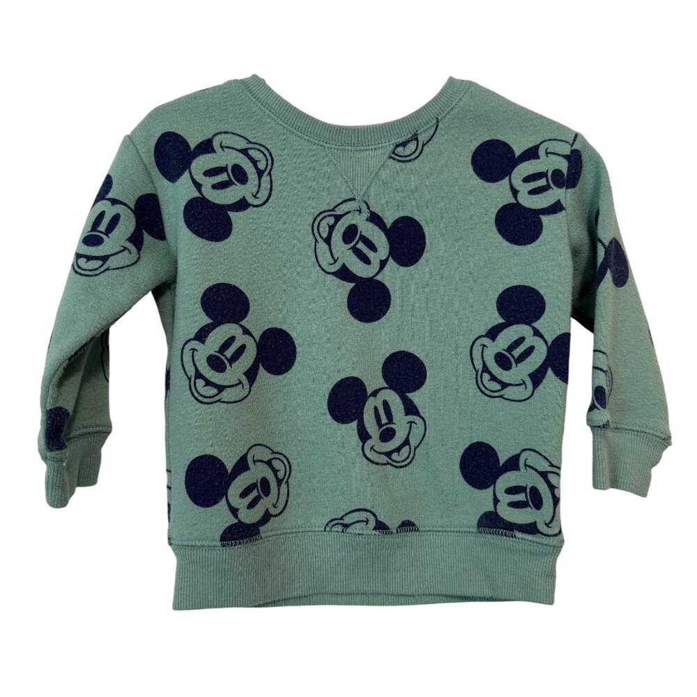Disney Jumping Beans Baby Bean Mickey Mouse Sweatshirt 12M Green & Navy Unisex